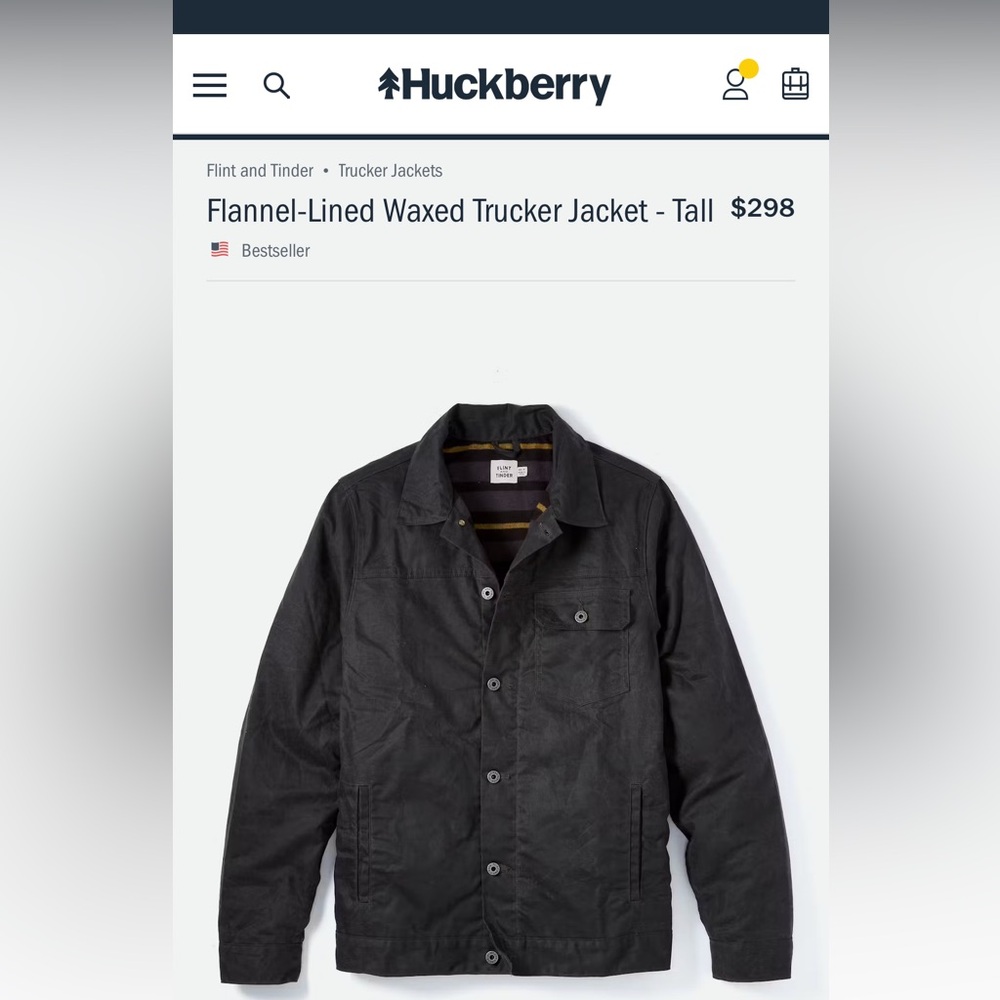 Flint & Tinder Waxed Canvas Trucker  size Medium Flannel Lined - Picture 12 of 12